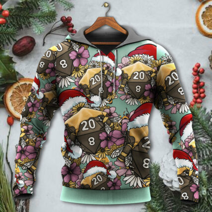 Christmas Honey Bee Dice D20 Christmas Vibe - Hoodie - Owl Ohh - Owl Ohh