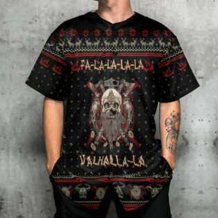 Viking Valhalla Black And Red Fa La La - Baseball Jersey - Owl Ohh - Owl Ohh