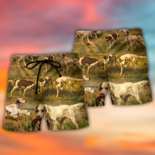 Hunting Dog Hunting Duck Art Style - Beach Short - Owl Ohh - Owl Ohh