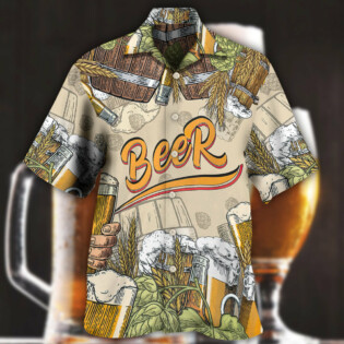 Beer Born To Drink - Hawaiian Shirt - Owl Ohh - Owl Ohh