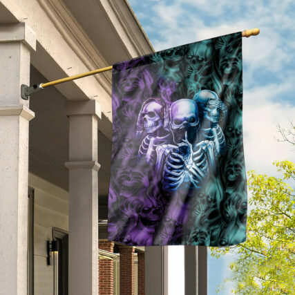 Skull Neither Hear Nor See - House Flag - Owl Ohh - Owl Ohh
