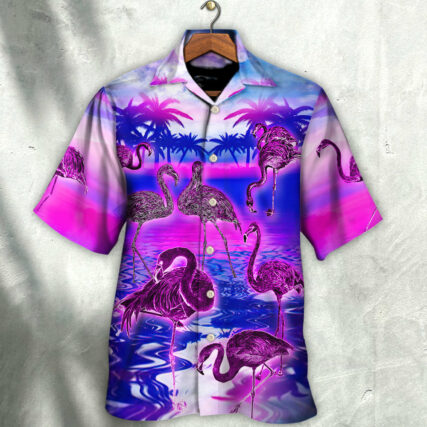 Flamingo - Be A Flamingo In A Flock Of Pigeons - Hawaiian Shirt - Owl Ohh for men and women, kids - Owl Ohh