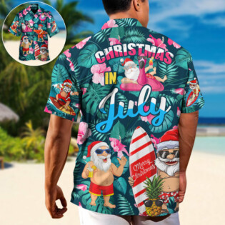 Christmas In July Funny Santa Claus Tropical Style - Hawaiian Shirt - Owl Ohh-Owl Ohh