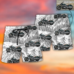 Motorcycle My Sweet Lover Custom Photo - Beach Short - Owl Ohh - Owl Ohh