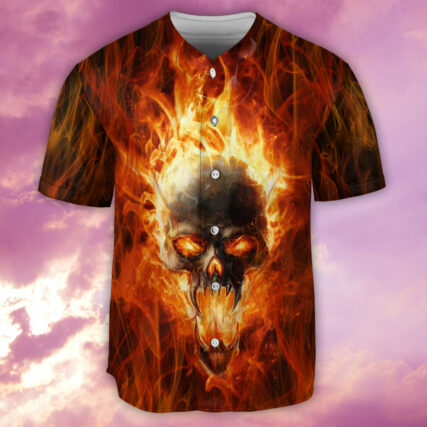Skull Hot As Hell Psycho As Well - Baseball Jersey - Owl Ohh - Owl Ohh