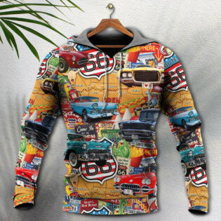 Car Vintage Route 66 Road - Hoodie - Owl Ohh - Owl Ohh