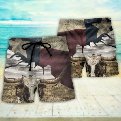 Texas Peace Life Cows Style - Beach Short - Owl Ohh - Owl Ohh