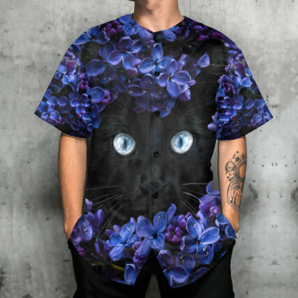 Black Cat Love Dried Herbs and Plants - Baseball Jersey - Owl Ohh - Owl Ohh