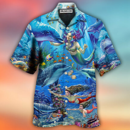 Dolphin Mermaid Lover Blue Sea Style - Hawaiian Shirt - Owl Ohh - Owl Ohh