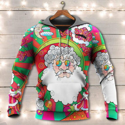 Christmas Santa Claus Psychedelic Colorful Hippie - Hoodie - Owl Ohh - Owl Ohh