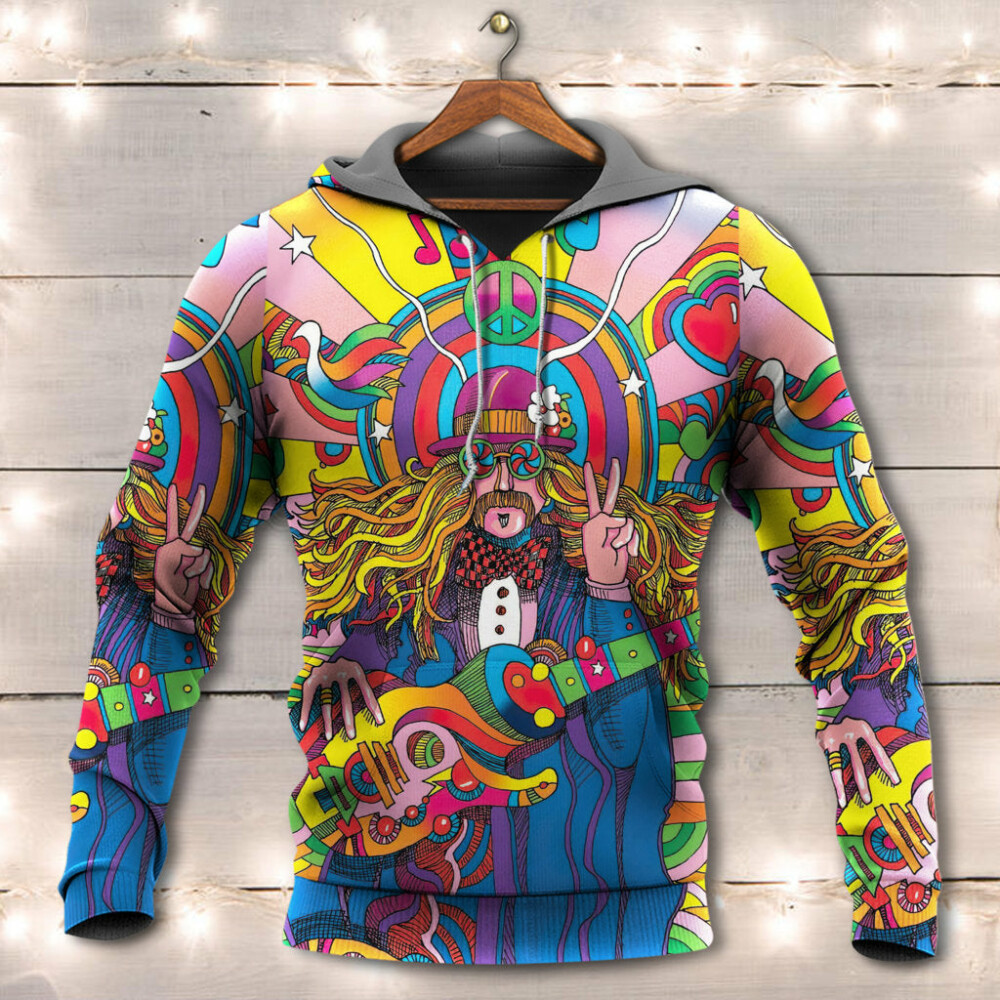 Hippie Rock Music Colorful - Hoodie - Owl Ohh - Owl Ohh