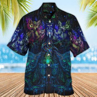 Owl And Witch Darkness Colorful - Hawaiian Shirt - Owl Ohh - Owl Ohh