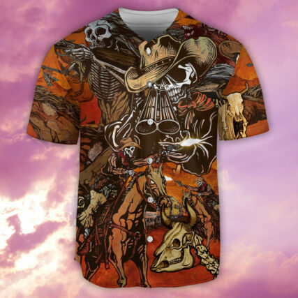 Cowboy Skull Cowboy Skull War - Baseball Jersey - Owl Ohh - Owl Ohh