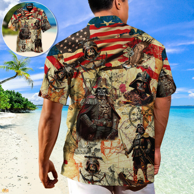 Independence Day Star Wars Darth Vader Pirates Home Is Where The Anchor Drops - Hawaiian Shirt - Owl Ohh-Owl Ohh