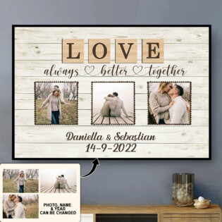 Couple I Cross My Heart Better Custom Photo Personalized - Horizontal Poster - Personalized Photo Gifts - Owl Ohh