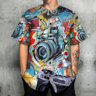 Camera It's A World Of Cameras - Baseball Jersey - Owl Ohh - Owl Ohh
