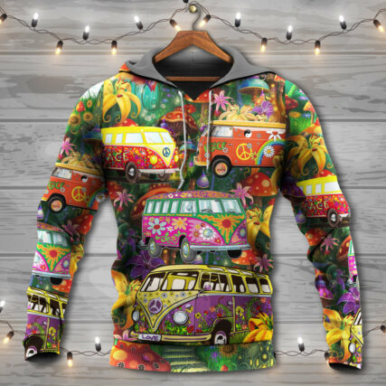 Hippie Bus Peace Life Colorful Style - Hoodie - Owl Ohh - Owl Ohh