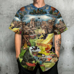 Camping Worst Case Scenario Bears Eat - Baseball Jersey - Owl Ohh - Owl Ohh