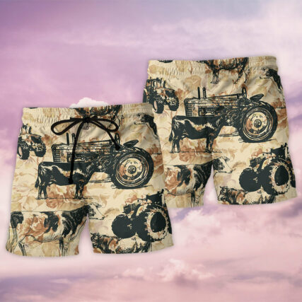 Tractor And Cow I Like - Beach Short - Owl Ohh - Owl Ohh