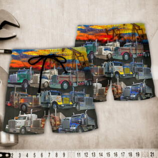 Truck Monter Classic Beautiful Sunset - Beach Short - Owl Ohh - Owl Ohh