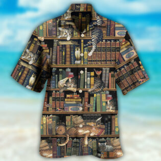 Book And Cat Vintage - Hawaiian Shirt - Owl Ohh - Owl Ohh