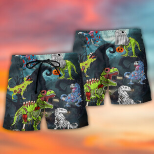 Halloween Zombie Saurus Scary - Beach Short - Owl Ohh - Owl Ohh