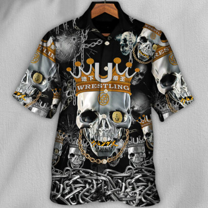 Skull Wrestling Chain Oh My Skull - Hawaiian Shirt - Owl Ohh - Owl Ohh