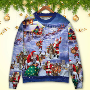 Christmas Santa Claus Story Night Gift For Xmas Painting Style - Sweater - Ugly Christmas Sweaters - Owl Ohh - Owl Ohh