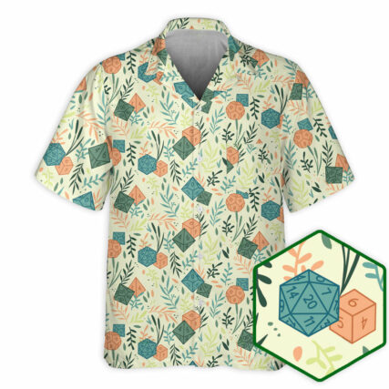 DnD Dice Plants Pattern - Hawaiian Shirt - Owl Ohh - Owl Ohh