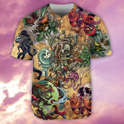 Skull Into The Sea - Baseball Jersey - Owl Ohh - Owl Ohh
