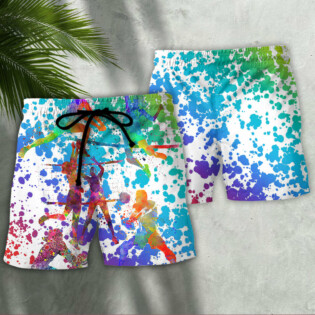 Volleyball Colorful Painting - Beach Short - Owl Ohh - Owl Ohh