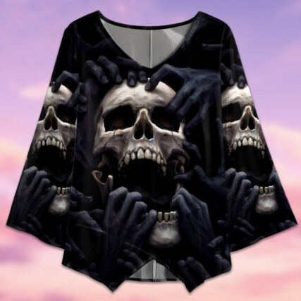 Skull Dark Screaming Amazing - V-neck T-shirt - Owl Ohh - Owl Ohh