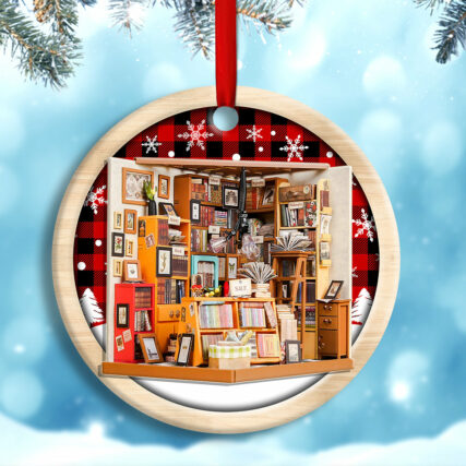 Bookstore Christmas A Book Is A Dream That You Hold In Your Hands Custom Photo Personalized - Circle Ornament - Owl Ohh - Owl Ohh