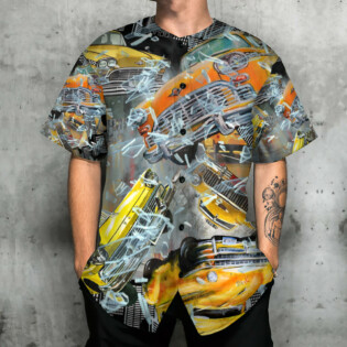 Car Love Racing Car In The City Art Style - Baseball Jersey - Owl Ohh - Owl Ohh