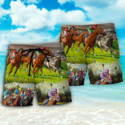 Horse Racing Don't Look Back - Beach Short - Owl Ohh - Owl Ohh