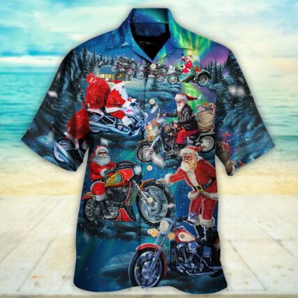 Christmas Santa Biker Crazy Driving - Hawaiian Shirt - Owl Ohh - Owl Ohh