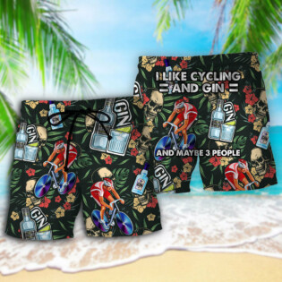 Wine Gin I Like Cycling And Gin - Beach Short - Owl Ohh - Owl Ohh