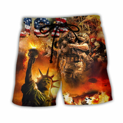 Veteran America Independence Day Veteran USA - Beach Short - Owl Ohh - Owl Ohh
