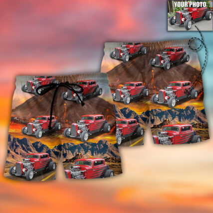 Hot Rod Various Style Custom Photo - Beach Short - Owl Ohh - Owl Ohh