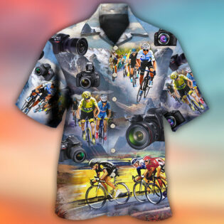 Cycling And Photography Lover Moutain Painting - Hawaiian Shirt - Owl Ohh - Owl Ohh
