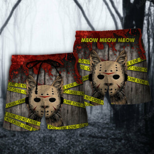 Cat Halloween Horror Cat - Beach Short - Owl Ohh - Owl Ohh