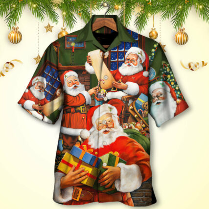 Christmas Santa Claus Gift For Xmas Art Style - Hawaiian Shirt - Owl Ohh for men and women, kids - Owl Ohh