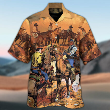 Cowboy Western Riding Horse - Hawaiian Shirt - Owl Ohh - Owl Ohh