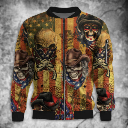 Skull Cowboy America Retro - Bomber Jacket - Owl Ohh - Owl Ohh
