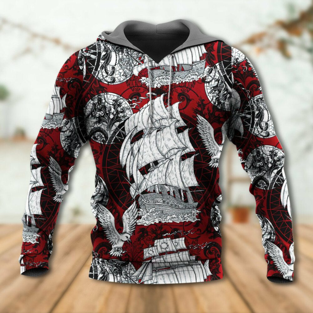 Sailing Ship Old Vintage Anchor Sea Life - Hoodie - Owl Ohh - Owl Ohh