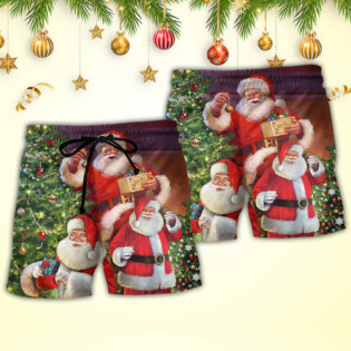Christmas Funny Santa Claus Gift For Xmas So Happy - Beach Short - Owl Ohh - Owl Ohh