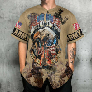 Veteran Army America Home Of The Free Because Of The Brave - Baseball Jersey - Owl Ohh - Owl Ohh