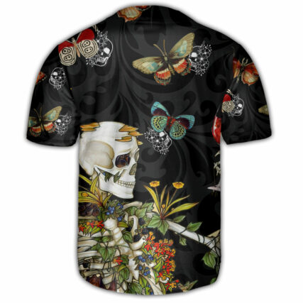 Skull Love Butterfly Overnight - Baseball Jersey - Owl Ohh - Owl Ohh