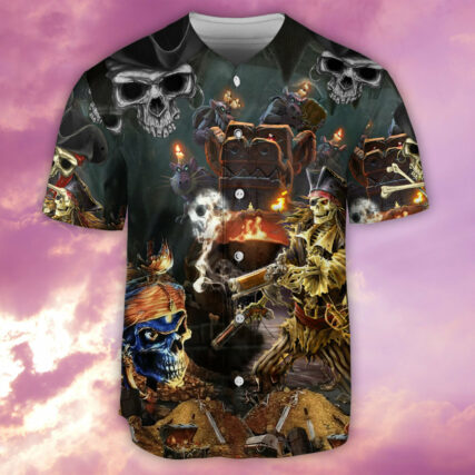 Skull Just A Chasing Booty Life - Baseball Jersey - Owl Ohh - Owl Ohh