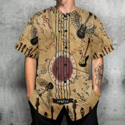 Guitar Music Amazing Guitar Vintage - Baseball Jersey - Owl Ohh - Owl Ohh
